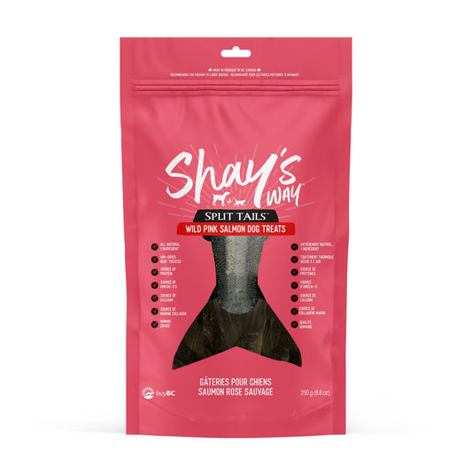 Wild Pink salmon Split Tails air-dried dog treats 250g — Shay's Way