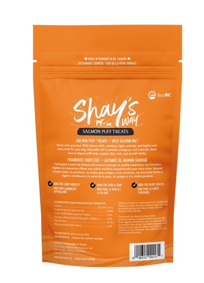 Salmon Milt Puffs — Wild-Caught Single Ingredient Dog & Cat Treats, 85g | Shay's Way